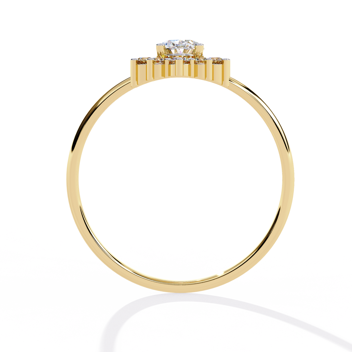 Oval And Round Cut Lab Grown Diamond Halo Solitaire Elegant Sparkling Prong Set Ring Gift For Annivrasry - HIGHCARAT DIAMONDS