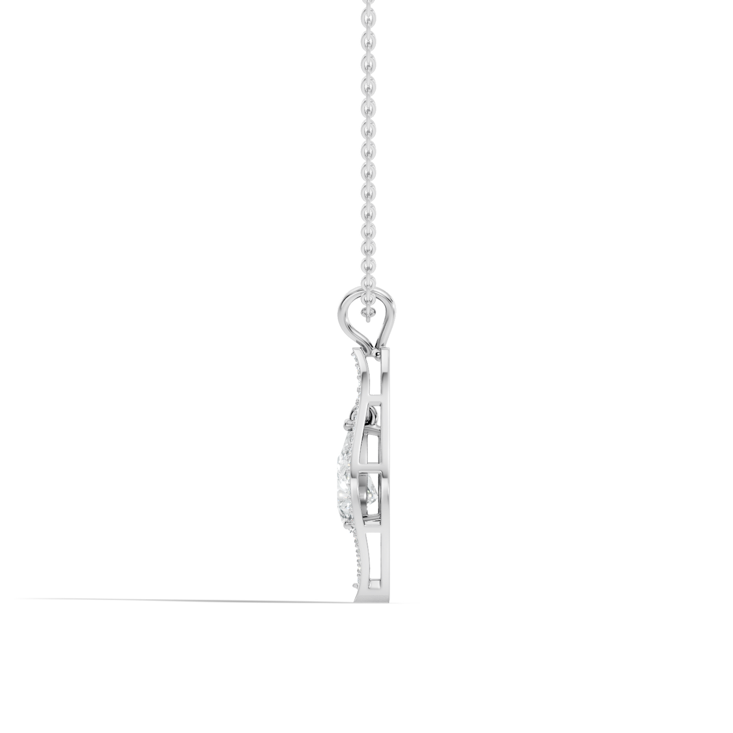 Pear & Round Shape Lab Grown Diamond 10k Solid Rose Gold Elegance Sparkle Diamond Pendant For You - HIGHCARAT DIAMONDS