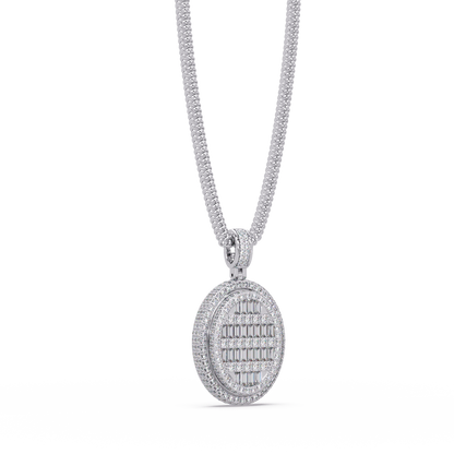 Oval Shape Baguette Cut Lab Grown Diamond Pendant - HIGHCARAT DIAMONDS