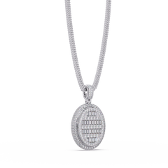 Oval Shape Baguette Cut Lab Grown Diamond Pendant - HIGHCARAT DIAMONDS