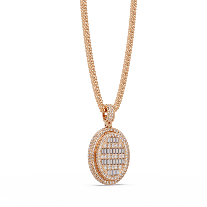Oval Shape Baguette Cut Lab Grown Diamond Pendant - HIGHCARAT DIAMONDS