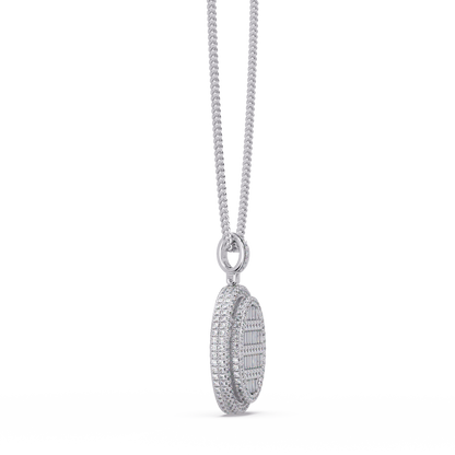 Oval Shape Baguette Cut Lab Grown Diamond Pendant - HIGHCARAT DIAMONDS