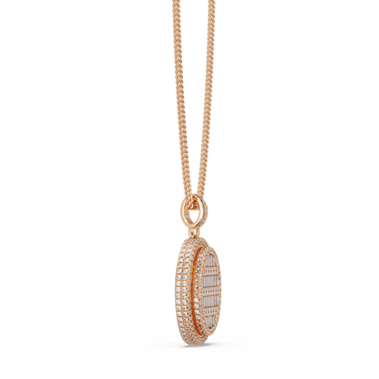 Oval Shape Baguette Cut Lab Grown Diamond Pendant - HIGHCARAT DIAMONDS