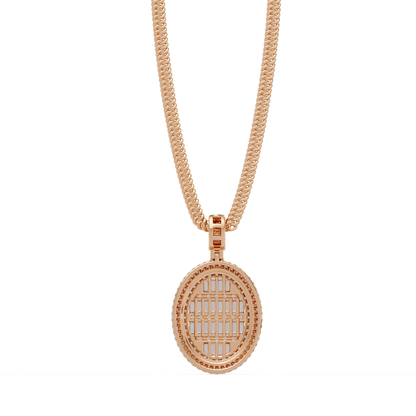 Oval Shape Baguette Cut Lab Grown Diamond Pendant - HIGHCARAT DIAMONDS