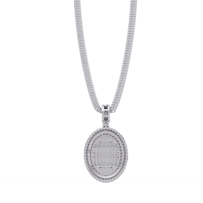 Oval Shape Baguette Cut Lab Grown Diamond Pendant - HIGHCARAT DIAMONDS