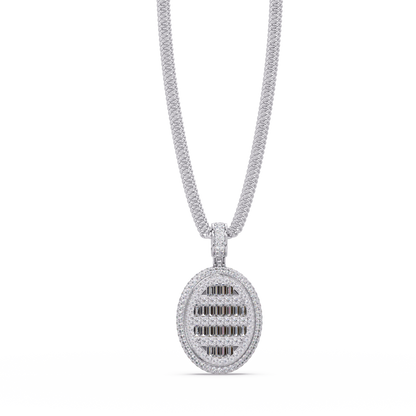 Oval Shape Baguette Cut Lab Grown Diamond Pendant - HIGHCARAT DIAMONDS