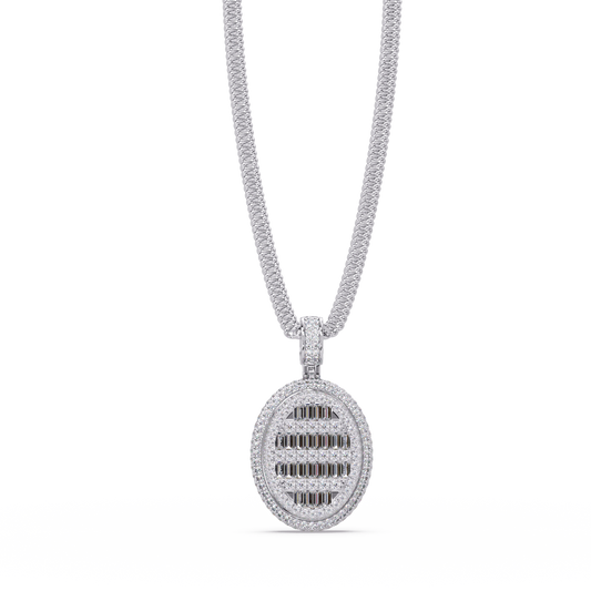 Oval Shape Baguette Cut Lab Grown Diamond Pendant - HIGHCARAT DIAMONDS