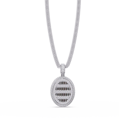 Oval Shape Baguette Cut Lab Grown Diamond Pendant - HIGHCARAT DIAMONDS