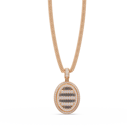 Oval Shape Baguette Cut Lab Grown Diamond Pendant - HIGHCARAT DIAMONDS