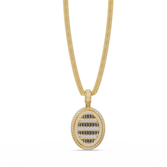 Oval Shape Baguette Cut Lab Grown Diamond Pendant - HIGHCARAT DIAMONDS