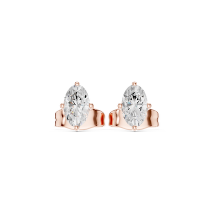 Oval Shape Lab Grown Diamond Antique Delicate Dainty Elegant Party Wear Stud Earring For Women's