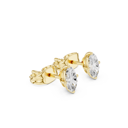 Oval Shape Lab Grown Diamond Antique Delicate Dainty Elegant Party Wear Stud Earring For Women's