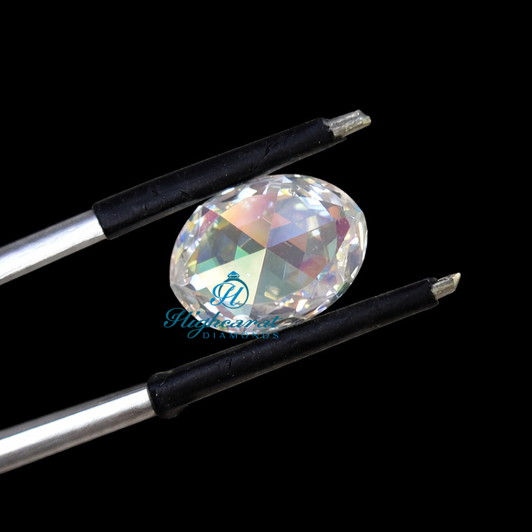 Oval Rose Cut Lab Grown Diamond  Vintage Style Loose Diamond for Fine Jewelry - HIGHCARAT DIAMONDS