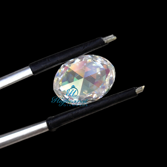 Oval Rose Cut Lab Grown Diamond  Vintage Style Loose Diamond for Fine Jewelry - HIGHCARAT DIAMONDS