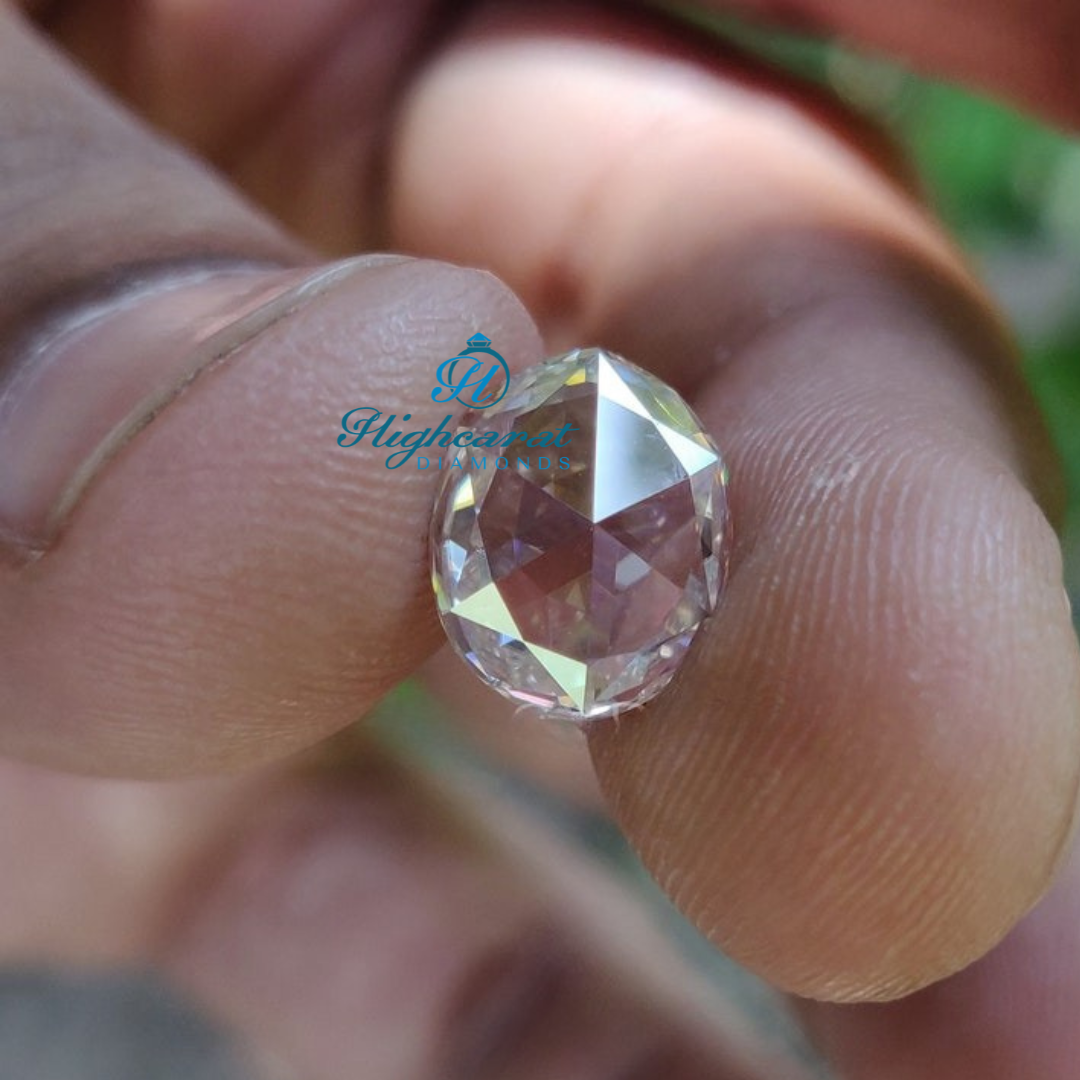 Oval Rose Cut Lab Grown Diamond  Vintage Style Loose Diamond for Fine Jewelry - HIGHCARAT DIAMONDS
