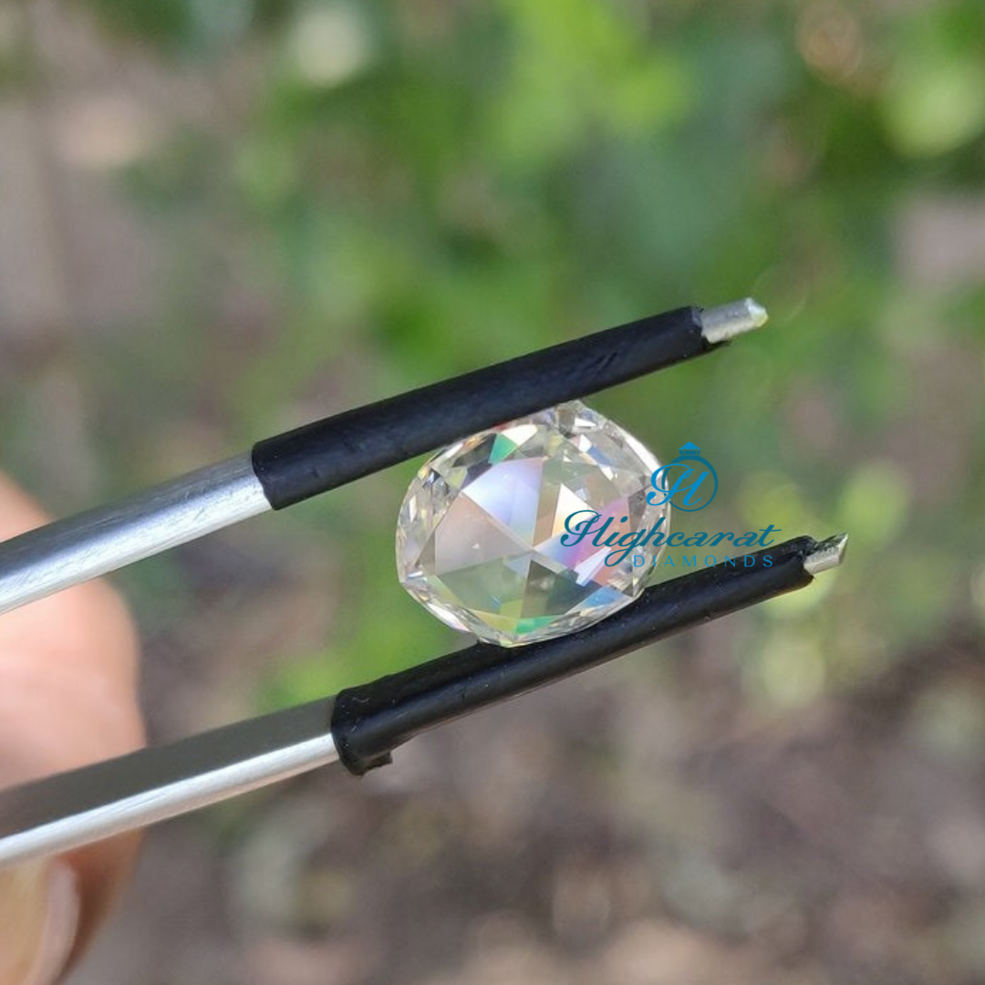 Oval Rose Cut Lab Grown Diamond  Vintage Style Loose Diamond for Fine Jewelry - HIGHCARAT DIAMONDS