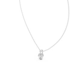 Oval Lab Grown Diamond Pendant with Double Prong Setting Top View