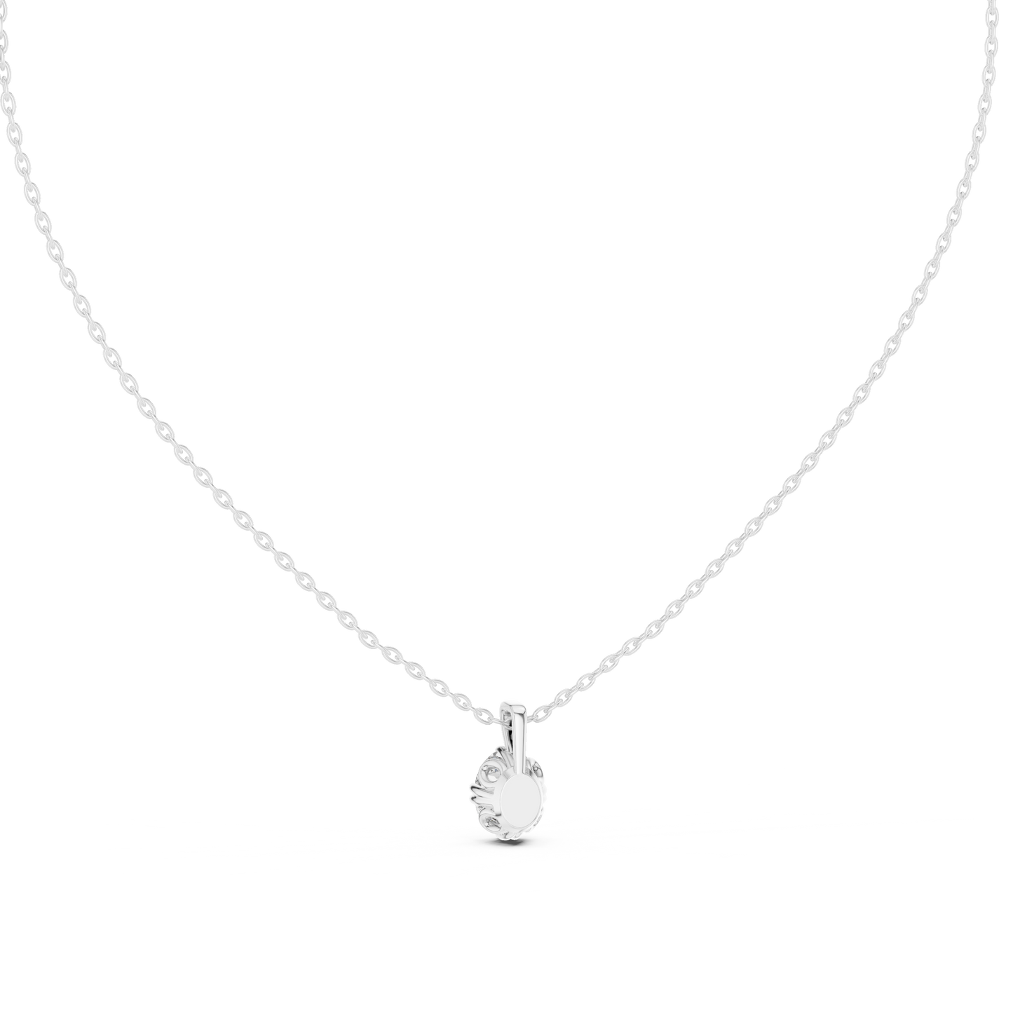 Classic Oval Cut Labgrown Diamond Solitaire Pendant For Her In 14K Solid Gold - HIGHCARAT DIAMONDS