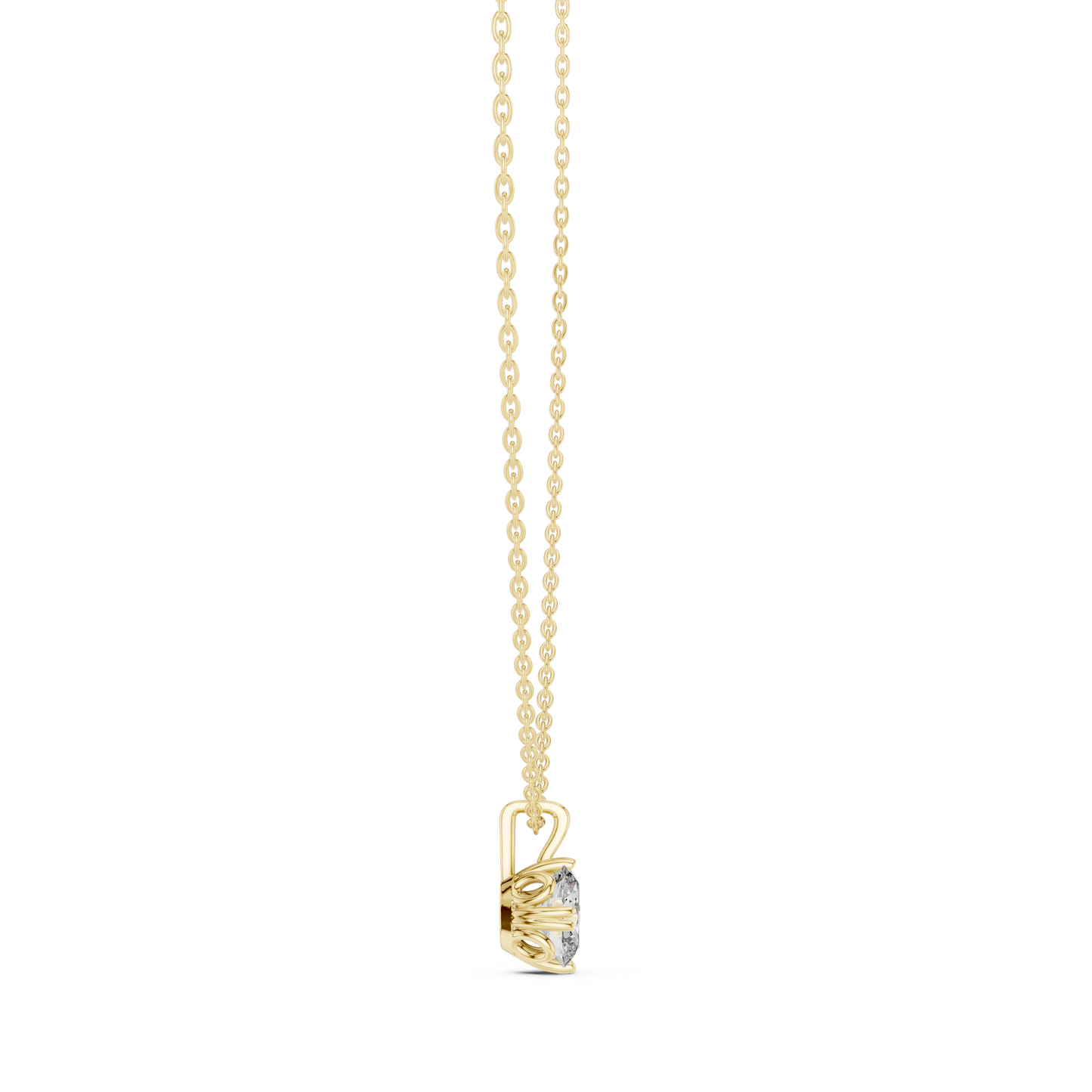 Classic Oval Cut Labgrown Diamond Solitaire Pendant For Her In 14K Solid Gold - HIGHCARAT DIAMONDS