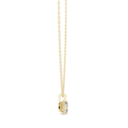 Classic Oval Cut Labgrown Diamond Solitaire Pendant For Her In 14K Solid Gold - HIGHCARAT DIAMONDS