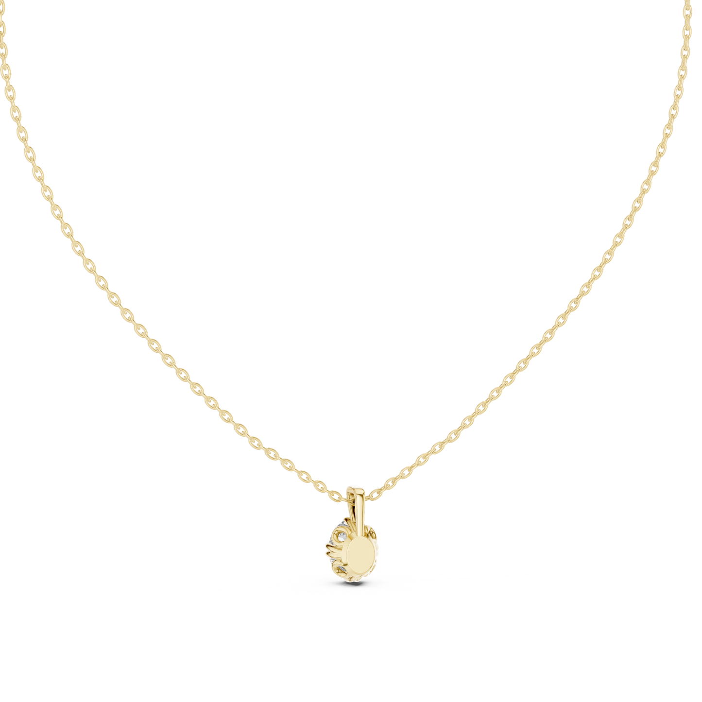 Classic Oval Cut Labgrown Diamond Solitaire Pendant For Her In 14K Solid Gold - HIGHCARAT DIAMONDS