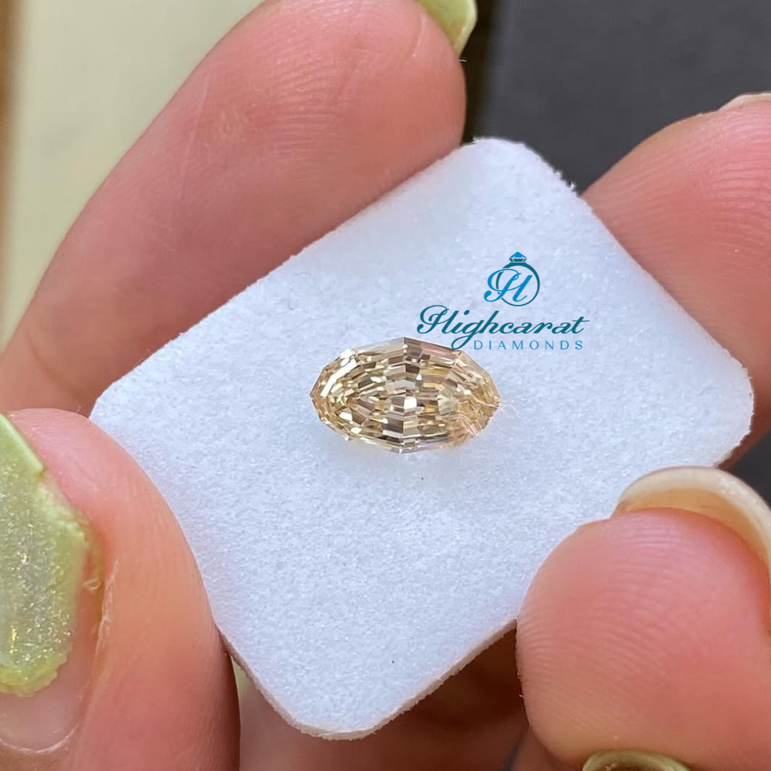 Oval Step Cut Antique Yellow Fancy Stunning Loose Diamond Use For Wedding Jewelry - HIGHCARAT DIAMONDS