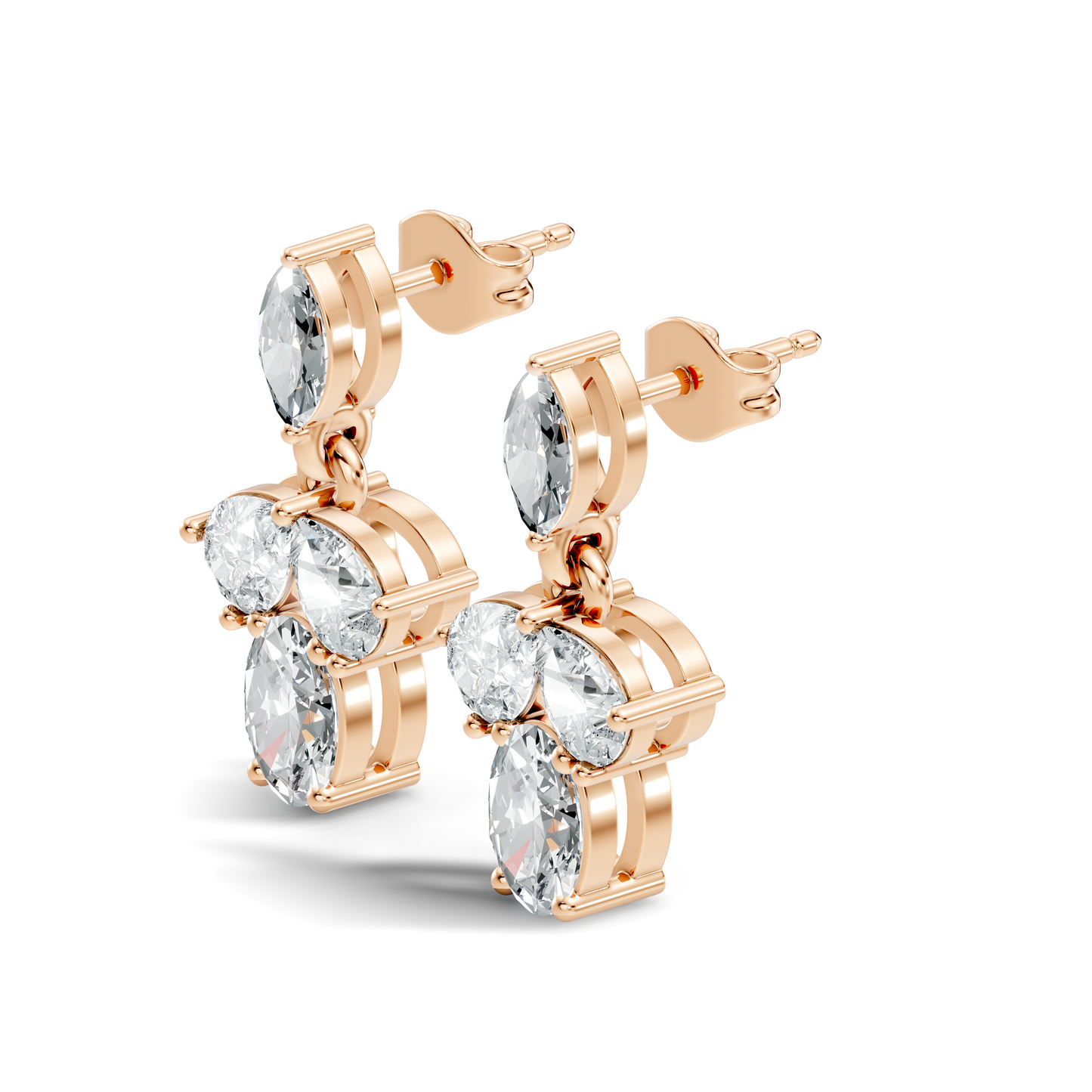Sparkling Colorless Lab-Grown Diamond Stud Earring Oval & Pear Drop Style - HIGHCARAT DIAMONDS