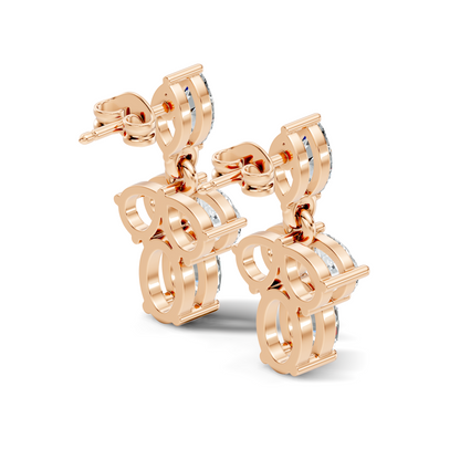 Sparkling Colorless Lab-Grown Diamond Stud Earring Oval & Pear Drop Style - HIGHCARAT DIAMONDS