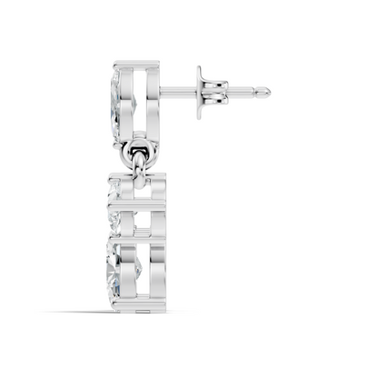 Sparkling Colorless Lab-Grown Diamond Stud Earring Oval & Pear Drop Style - HIGHCARAT DIAMONDS