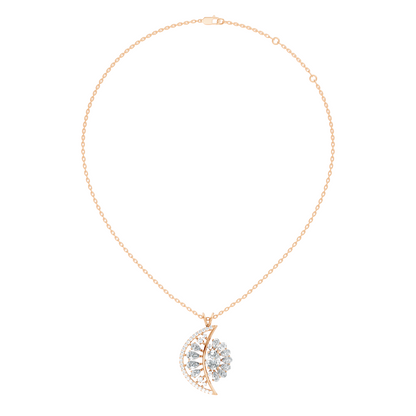 Vintage White Gold Diamond Pendant 3.25 CT Lab-Grown Pear & Oval Diamonds - HIGHCARAT DIAMONDS