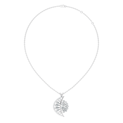 Vintage White Gold Diamond Pendant 3.25 CT Lab-Grown Pear & Oval Diamonds - HIGHCARAT DIAMONDS