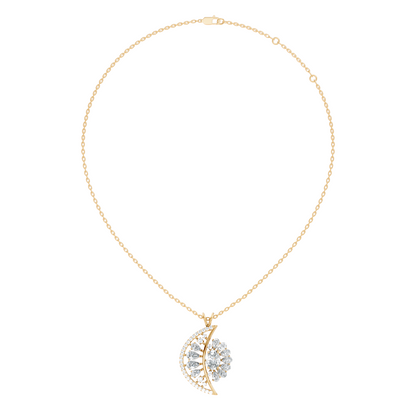 Vintage White Gold Diamond Pendant 3.25 CT Lab-Grown Pear & Oval Diamonds - HIGHCARAT DIAMONDS