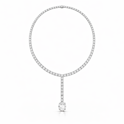 Oval Shape Lab Grown 10k Solid Rose Gold Fabulous Unique Diamond Necklace For Birthday Gift - HIGHCARAT DIAMONDS