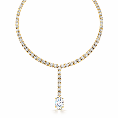 Oval Shape Lab Grown 10k Solid Rose Gold Fabulous Unique Diamond Necklace For Birthday Gift - HIGHCARAT DIAMONDS