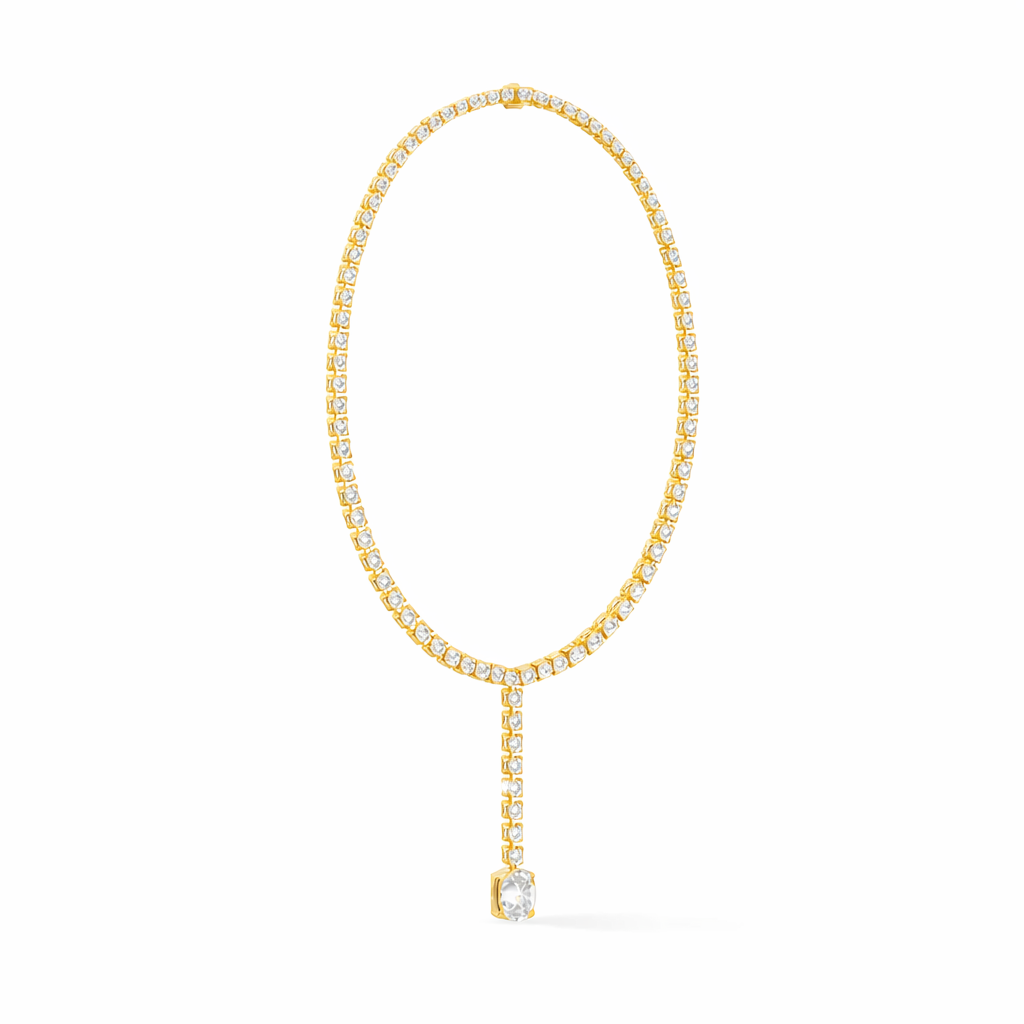 Oval Shape Lab Grown 10k Solid Rose Gold Fabulous Unique Diamond Necklace For Birthday Gift - HIGHCARAT DIAMONDS