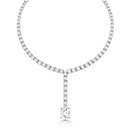 Oval Shape Lab Grown 10k Solid Rose Gold Fabulous Unique Diamond Necklace For Birthday Gift - HIGHCARAT DIAMONDS
