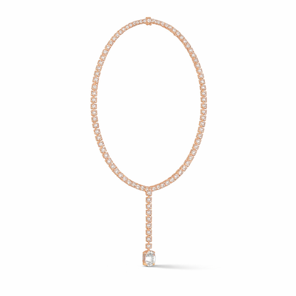Oval Shape Lab Grown 10k Solid Rose Gold Fabulous Unique Diamond Necklace For Birthday Gift - HIGHCARAT DIAMONDS