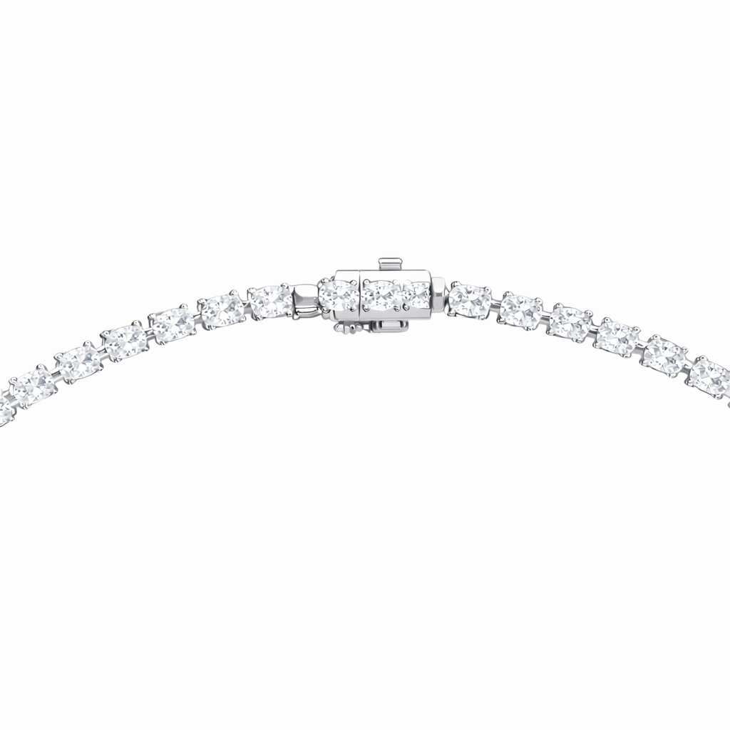 Oval Shape Lab Grown 10k Solid Rose Gold Fabulous Unique Diamond Necklace For Birthday Gift - HIGHCARAT DIAMONDS