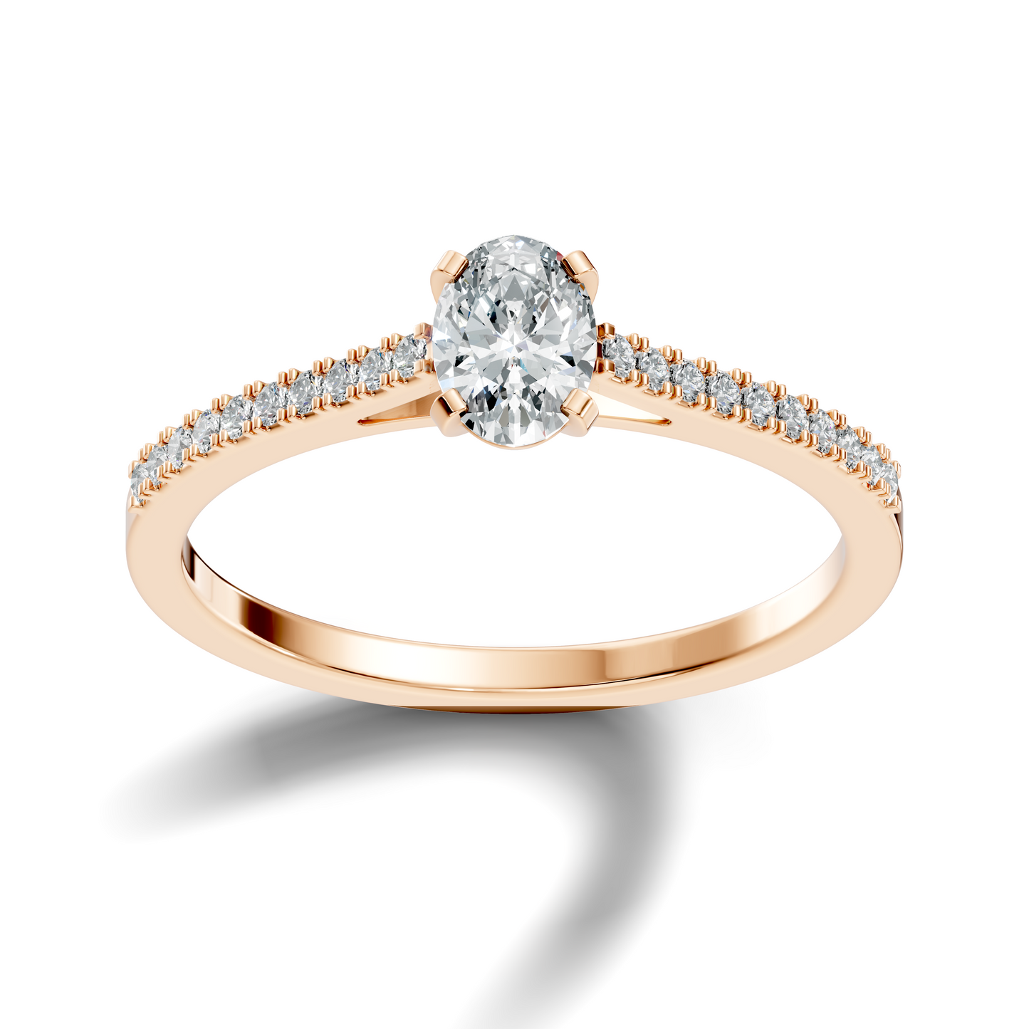 Vintage Oval and Round Cut Lab Grown Diamond Minimalist Dainty Stackable Wedding Wear Ring For Women's - HIGHCARAT DIAMONDS