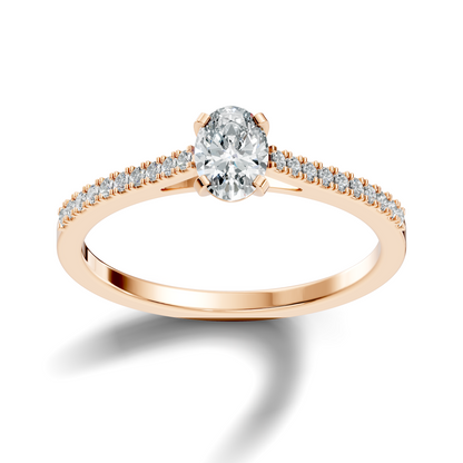 Vintage Oval and Round Cut Lab Grown Diamond Minimalist Dainty Stackable Wedding Wear Ring For Women's - HIGHCARAT DIAMONDS