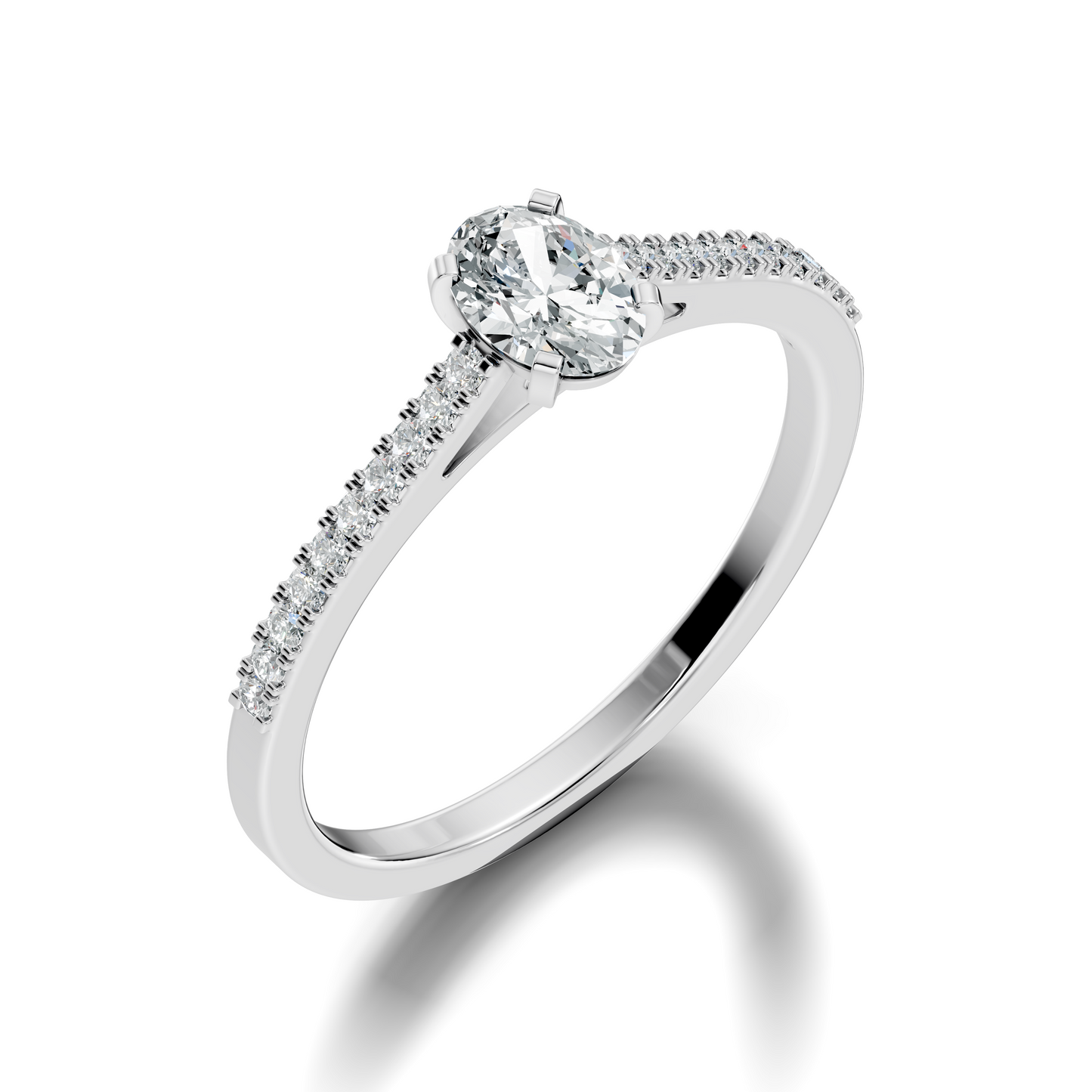 Vintage Oval and Round Cut Lab Grown Diamond Minimalist Dainty Stackable Wedding Wear Ring For Women's - HIGHCARAT DIAMONDS