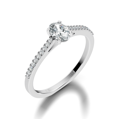 Vintage Oval and Round Cut Lab Grown Diamond Minimalist Dainty Stackable Wedding Wear Ring For Women's - HIGHCARAT DIAMONDS