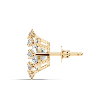 Oval & Round Shapes 4.51 Ct Lab Grown Diamond Esthetic Studs Diamond Earrings For Women - HIGHCARAT DIAMONDS