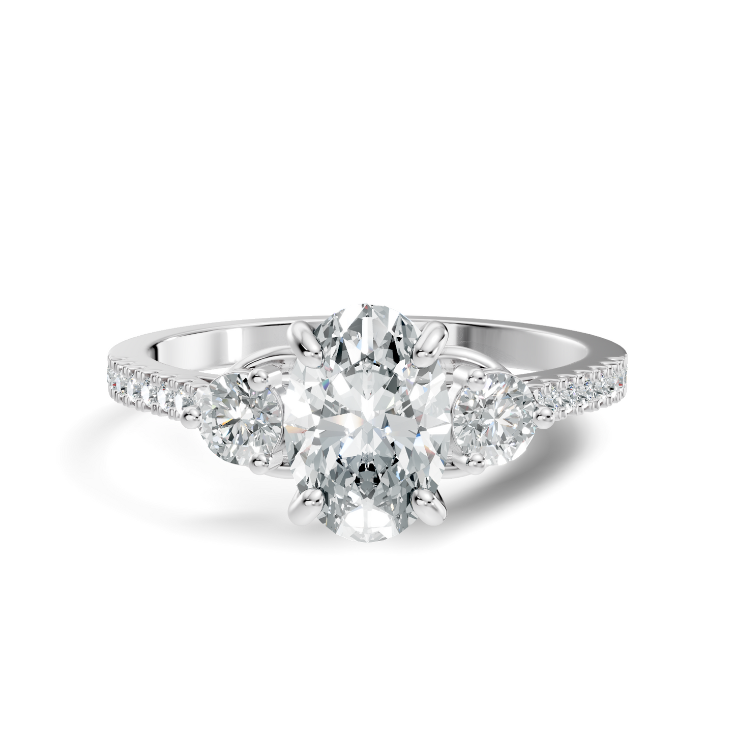 1.40Ct Oval and Round Cut White Colorless Diamond Unique Vintage Sparkling Dainty Wedding Ring For Women's - HIGHCARAT DIAMONDS