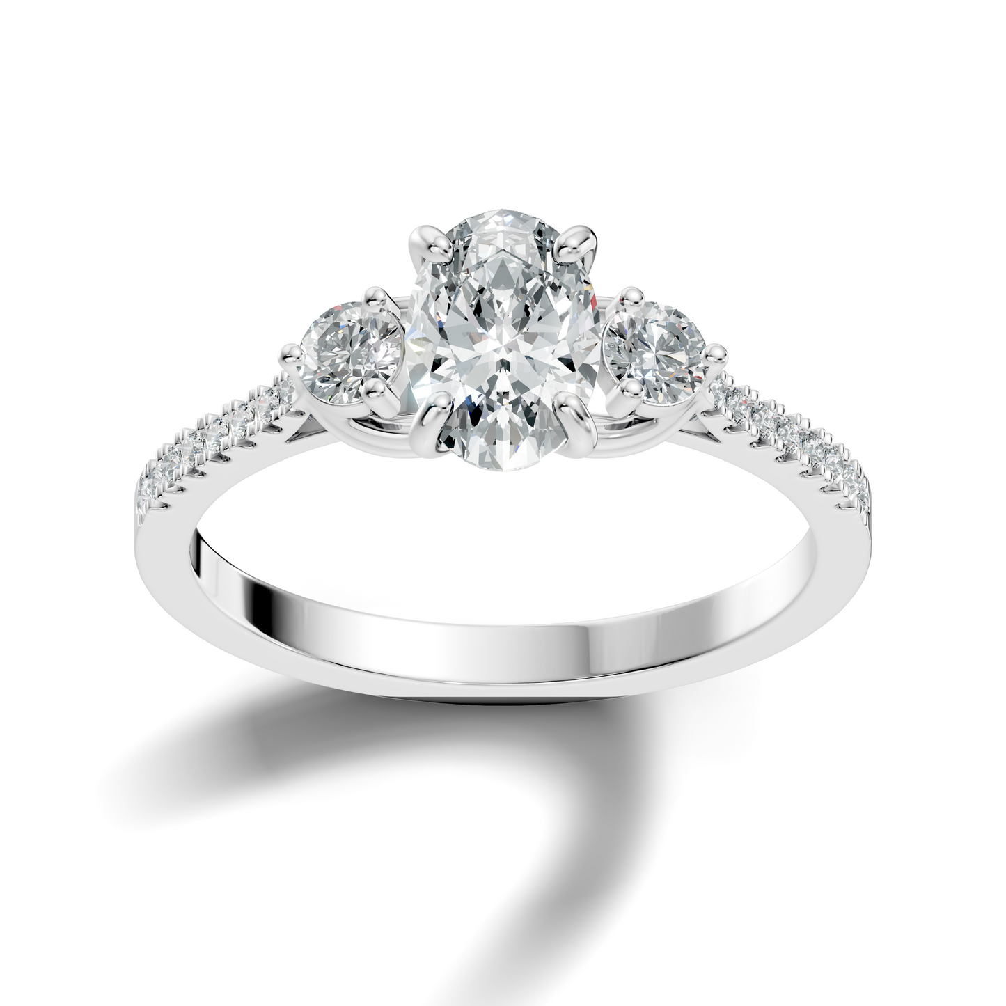 1.40Ct Oval and Round Cut White Colorless Diamond Unique Vintage Sparkling Dainty Wedding Ring For Women's - HIGHCARAT DIAMONDS