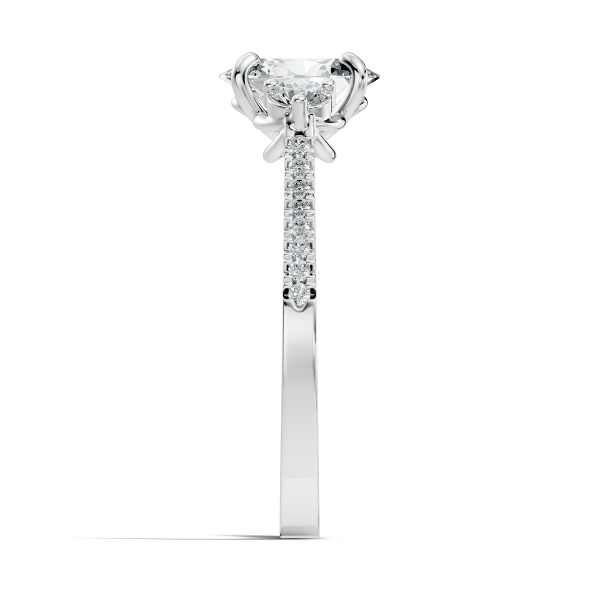 1.40Ct Oval and Round Cut White Colorless Diamond Unique Vintage Sparkling Dainty Wedding Ring For Women's - HIGHCARAT DIAMONDS
