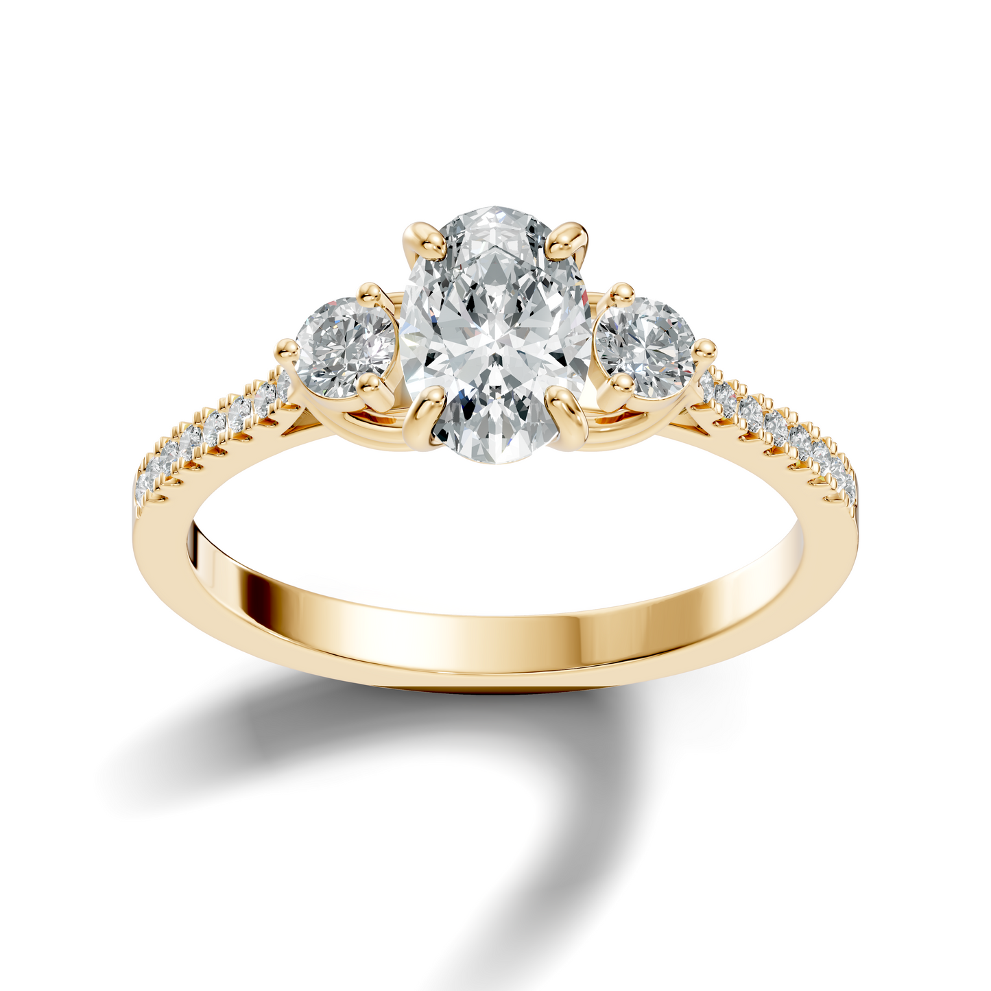 1.40Ct Oval and Round Cut White Colorless Diamond Unique Vintage Sparkling Dainty Wedding Ring For Women's - HIGHCARAT DIAMONDS
