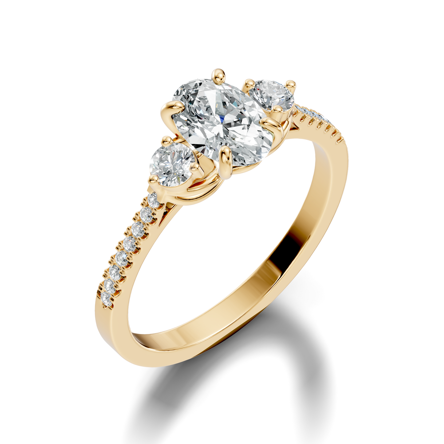 1.40Ct Oval and Round Cut White Colorless Diamond Unique Vintage Sparkling Dainty Wedding Ring For Women's - HIGHCARAT DIAMONDS