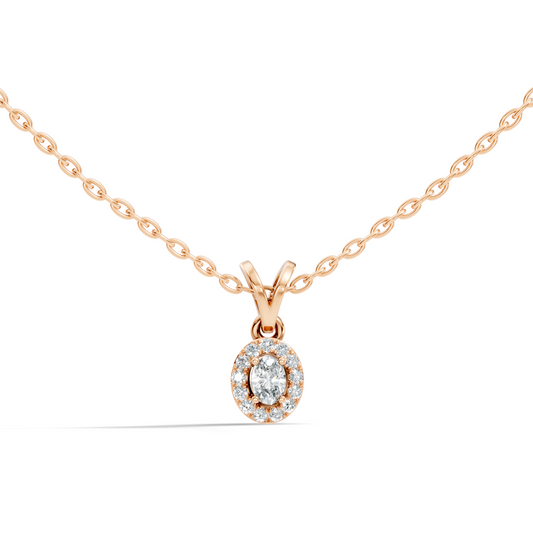 Classic Oval Cut Diamond Anniversary Pendant in 14K Solid White Gold  Gift for Her - HIGHCARAT DIAMONDS