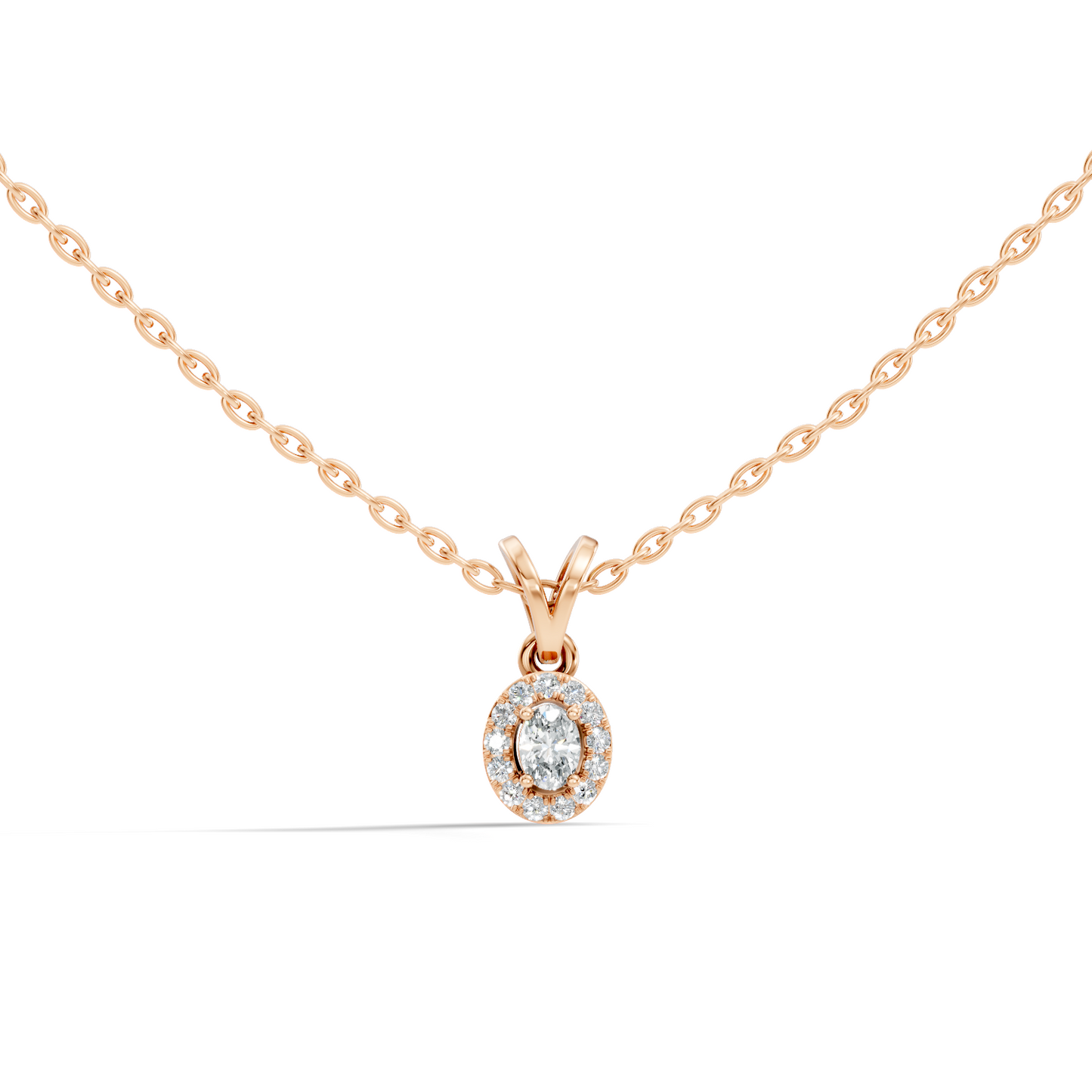 Classic Oval Cut Diamond Anniversary Pendant in 14K Solid White Gold  Gift for Her - HIGHCARAT DIAMONDS